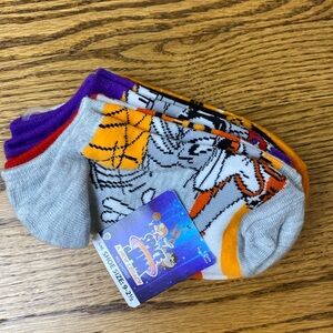 Kids Boy's Girl's Space Jam No-Shows No Show Socks 9-2.5